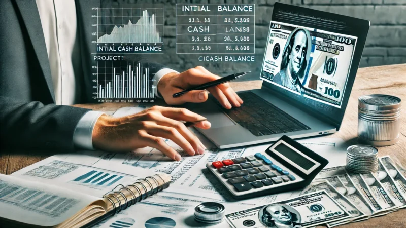Passo a passo para calcular o saldo inicial e projetar as entradas e saídas